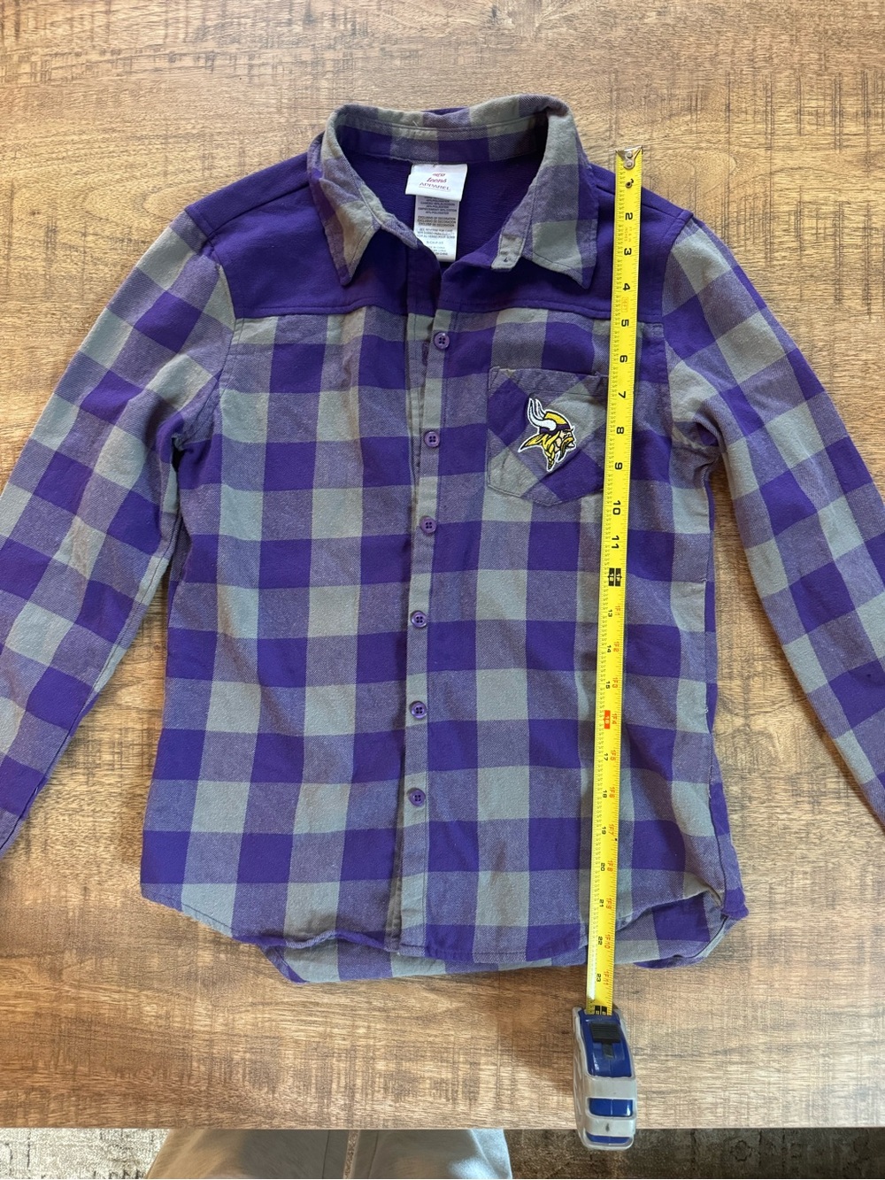 NFL Purple & Gray Plaid Button-Down Shirt
